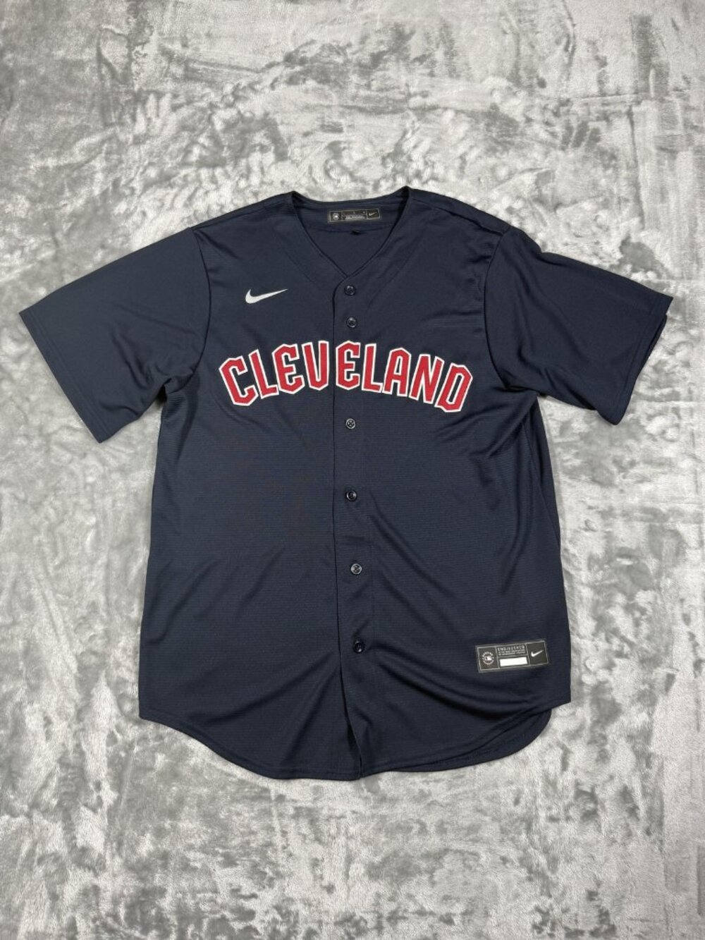 Cleveland Guardians Jersey Men's Large Blue MLB Baseball Nike Button Front